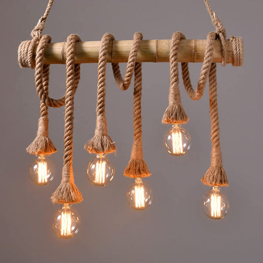 Rustic Vibes Rope Chandelier (Bulb not included)