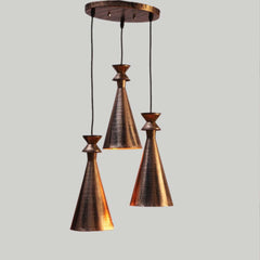 Golden Funnels Cluster Hanging Lights