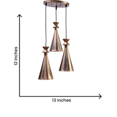 Golden Funnels Cluster Hanging Lights