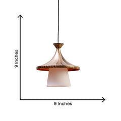 Gold Brushed Shaded Single White Hanging Light