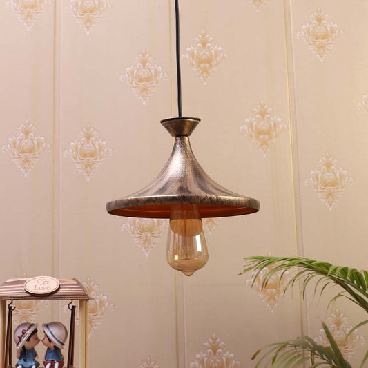 Gold Brushed Shaded Rustic Club Hanging Light