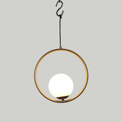 Globe In Golden Ring Decorative Hanging Light