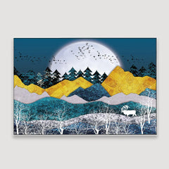 Moonlit Steepy Terrain Framed Wall Art