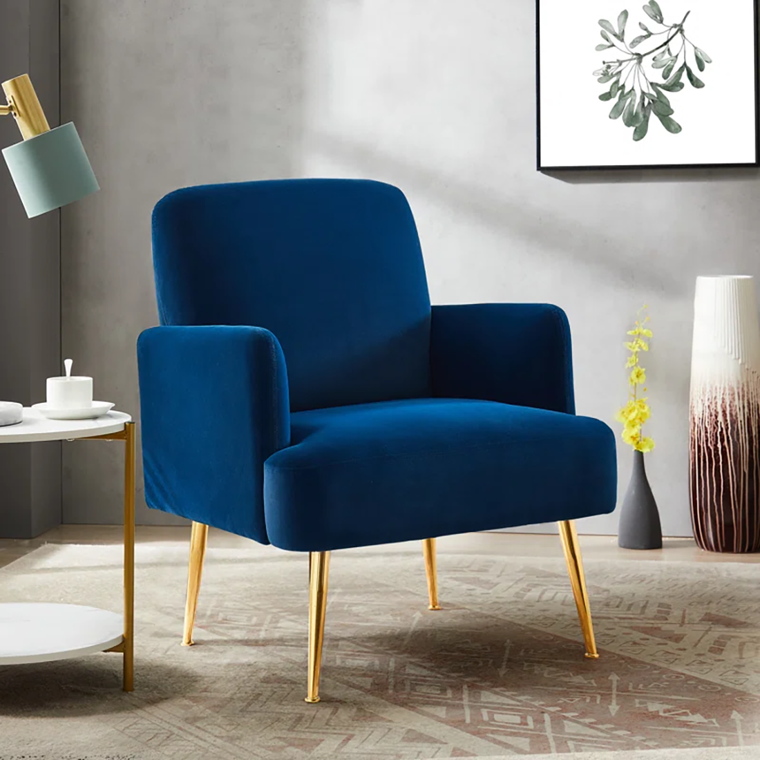 Blue Esme Accent Chair