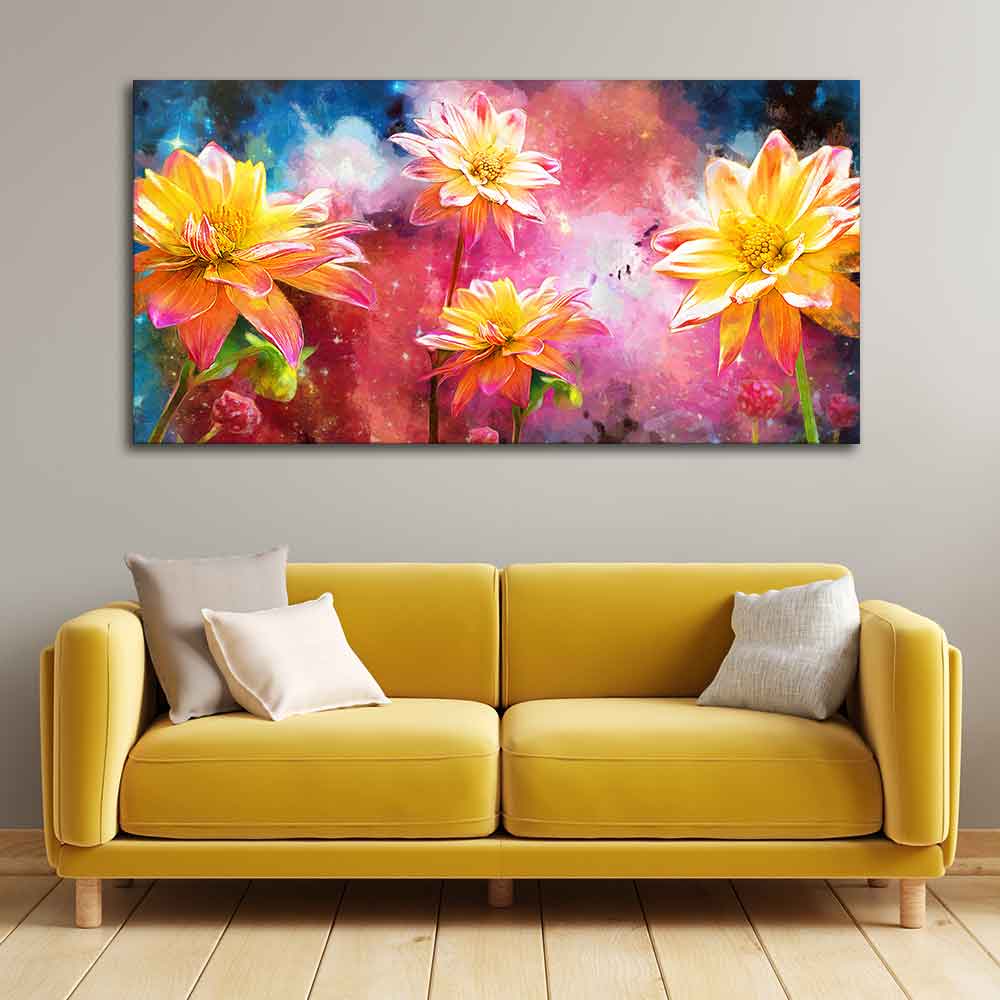 Modern Abstract Art of Flowers Canvas Wall Painting