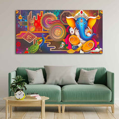 Spiritual God Ganesha Canvas Wall Painting