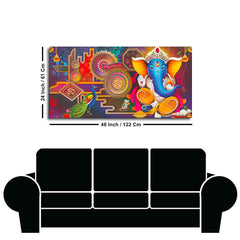 Spiritual God Ganesha Canvas Wall Painting