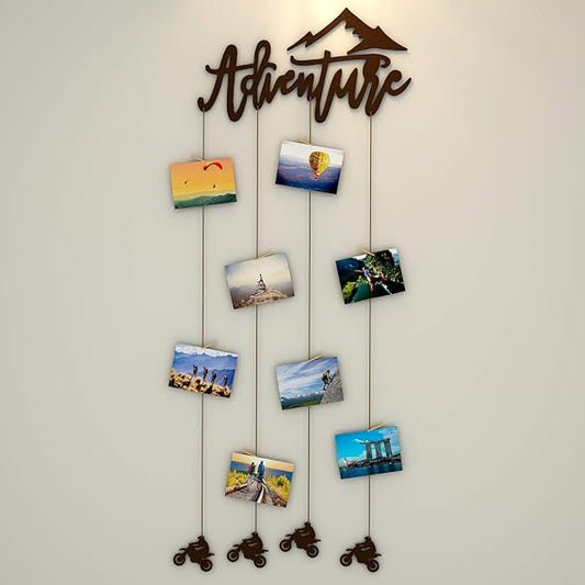 Adventure Wood Photo Frame with Clips