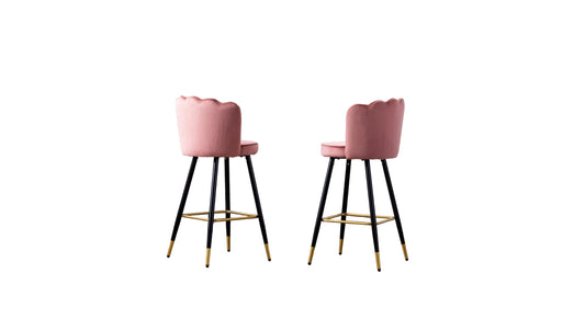 Pink Color Flower Counter Stool