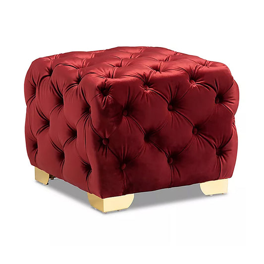 Square Velvet Ottoman/Poufee Stool