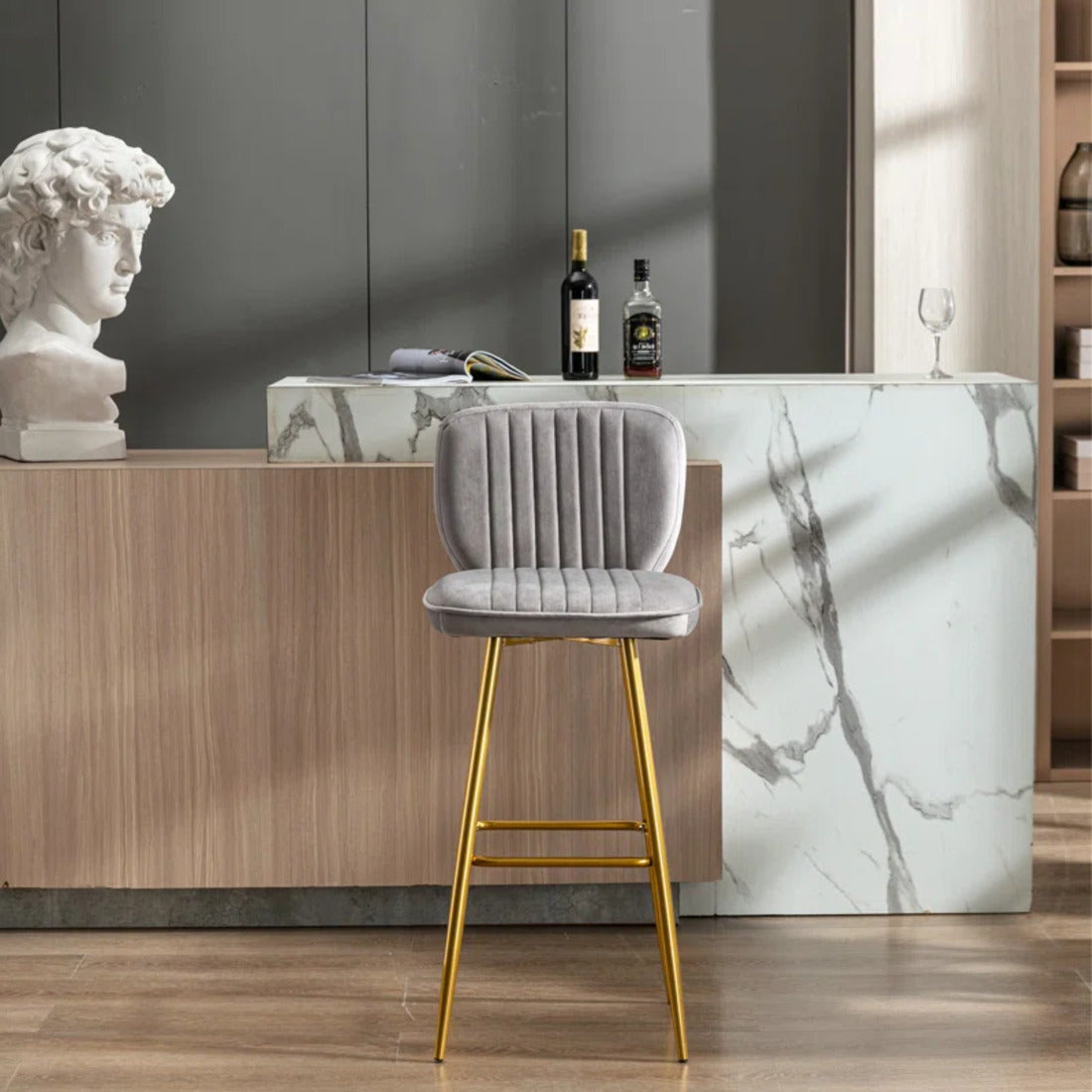 Gray Color Rafael Bar Stool