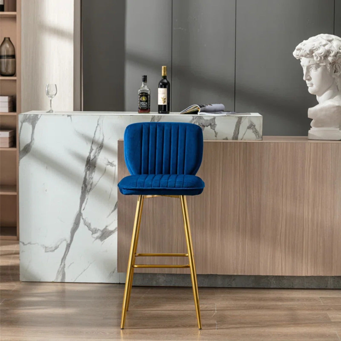 Blue Color Rafael Bar Stool