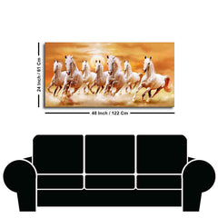 Beautiful Seven Running Horses Canvas Big Wall Painting