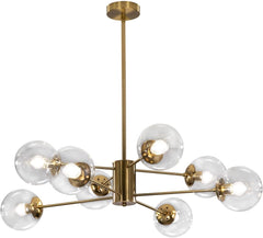 Eight Clear Globe Spreaded Design Ceiling Chandelier