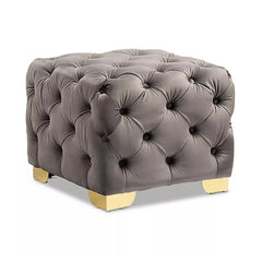 Square Velvet Ottoman/Poufee Stool