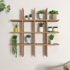 Designer Dual Panel MDF Planter Wall Shelf