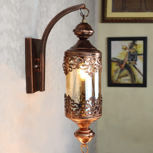 Antique Copper Rustic Lantern Wall Light Fixtures