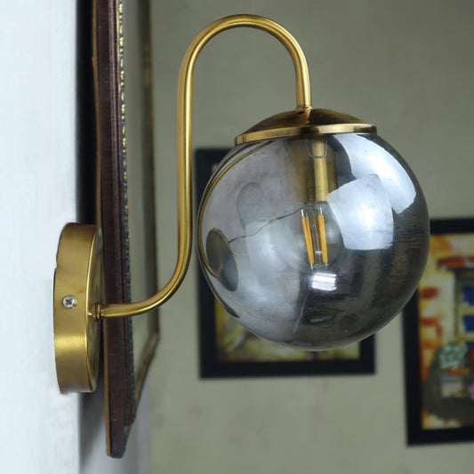 Modern Antique With Black Smoke Glass Wall Light