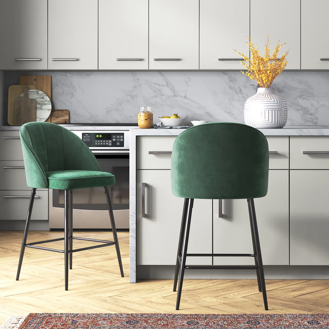 Green Color Hindmen Counter Stool