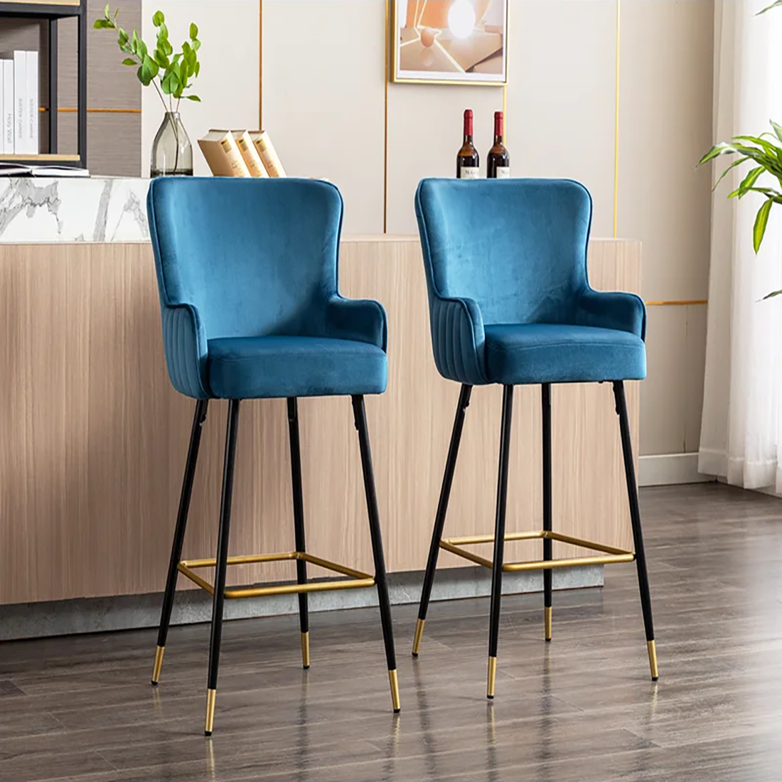 Blue Color Nolen Bar Stool