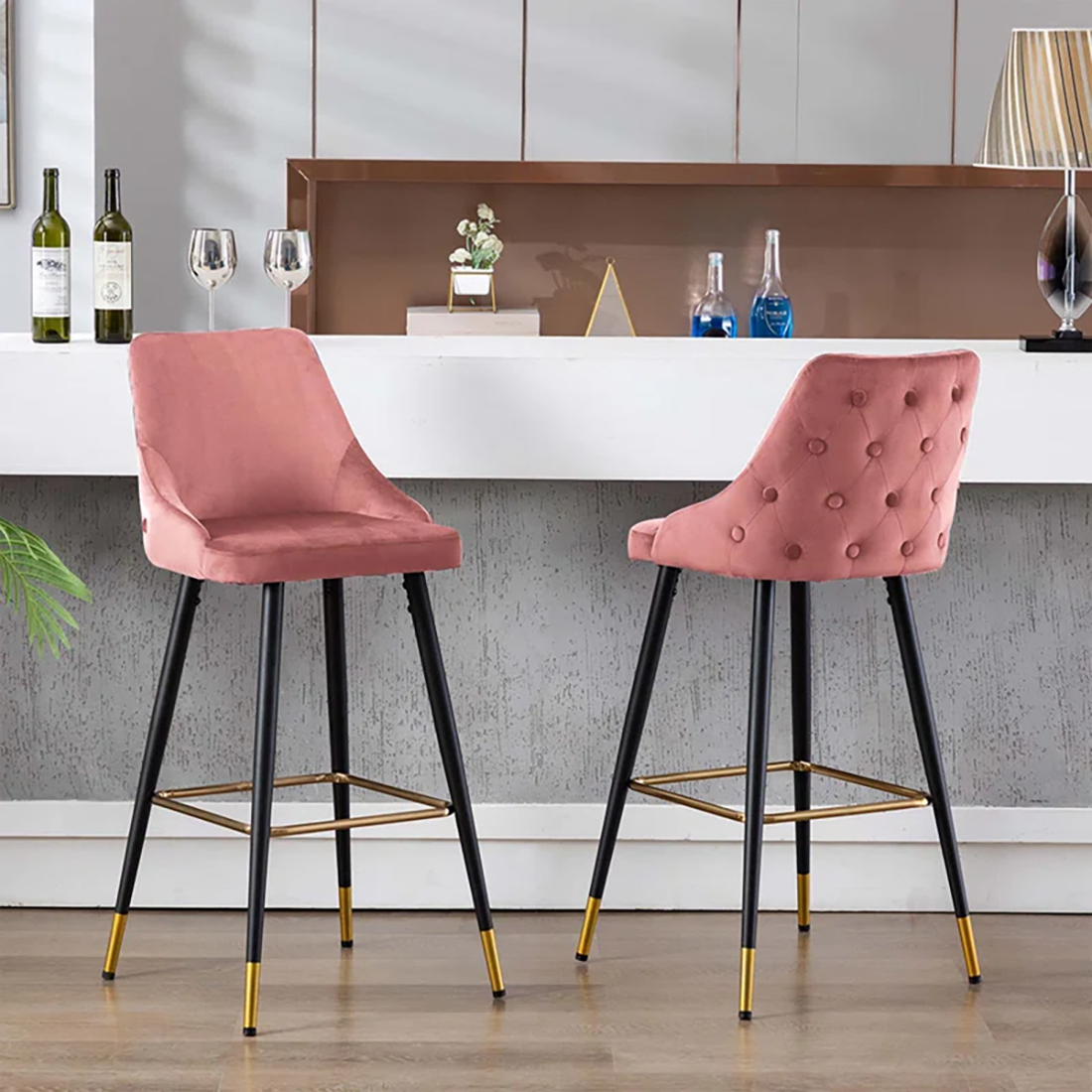 Pink Color Davan Bar Stool