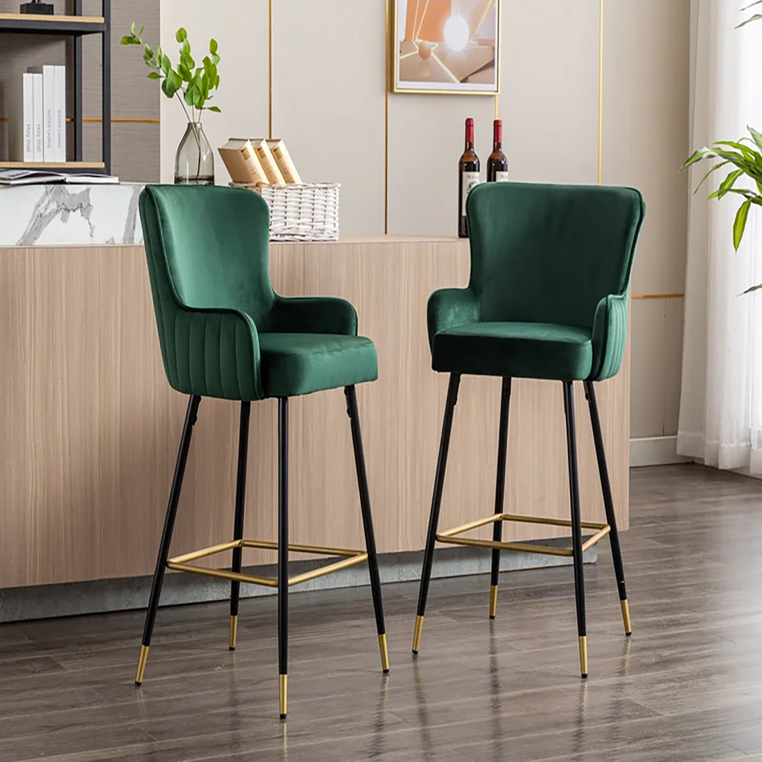 Green Color Nolen Bar Stool