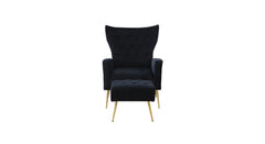 Black Danney Accent Chair With Ottoman