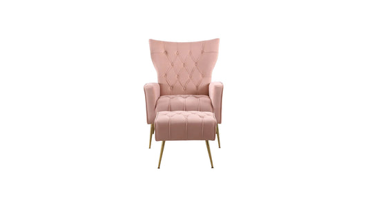 Pinkk Danney Accent Chair With Ottoman