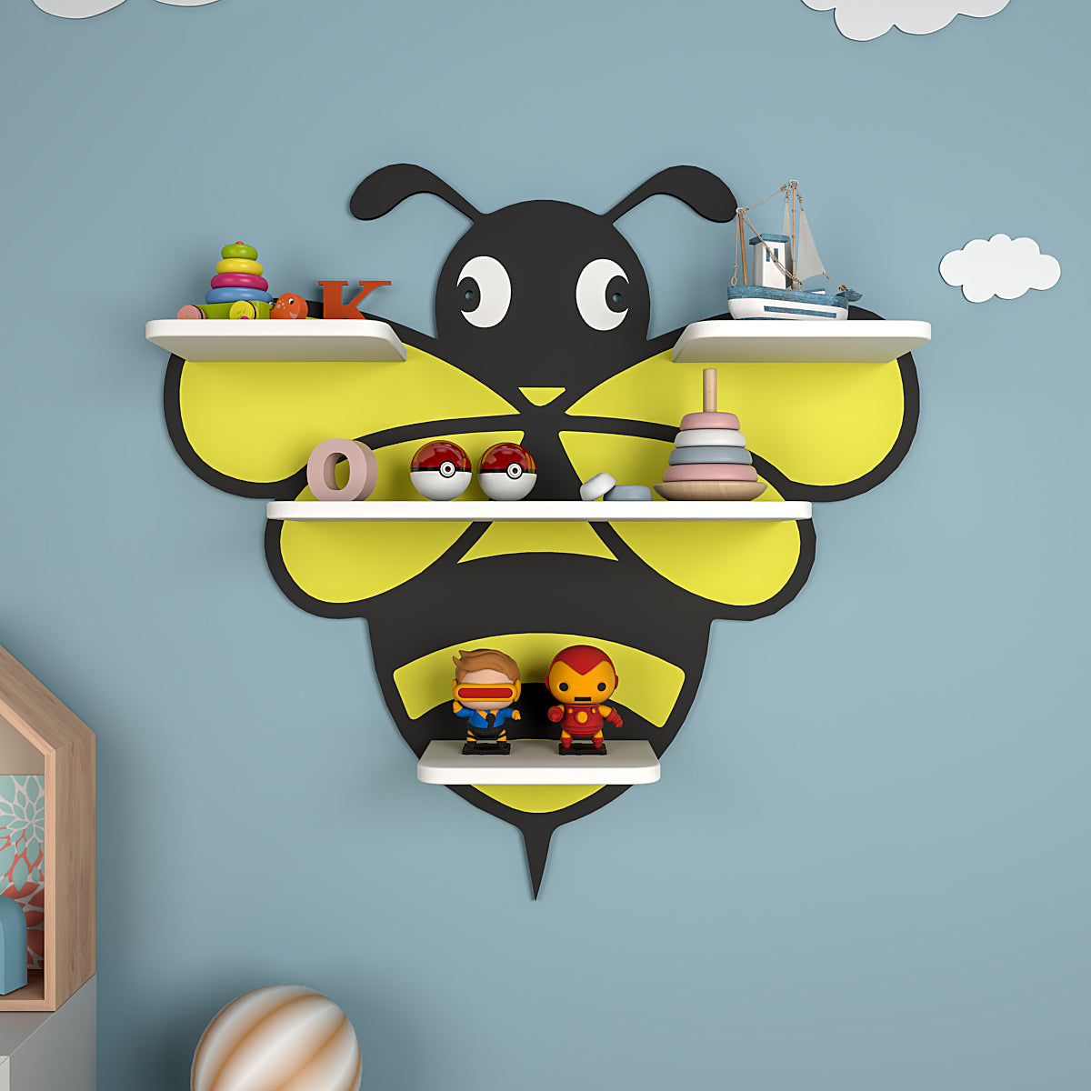 Honey Bee Wooden Kids Shelf