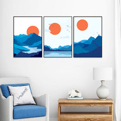 Gleeful Sunrise View Frames Set Of 3