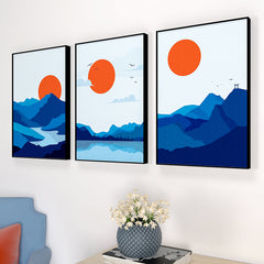 Gleeful Sunrise View Frames Set Of 3