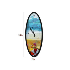 Beach Vibes Wooden Oval Wall Clock