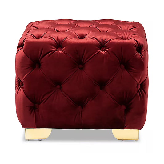 Square Velvet Ottoman/Poufee Stool