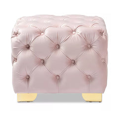 Square Velvet Ottoman/Poufee Stool