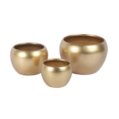 Gold Apple Planter Set of 3