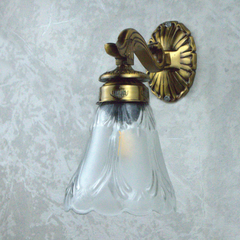 Tusk Glass Handcarved Antique Wall Light