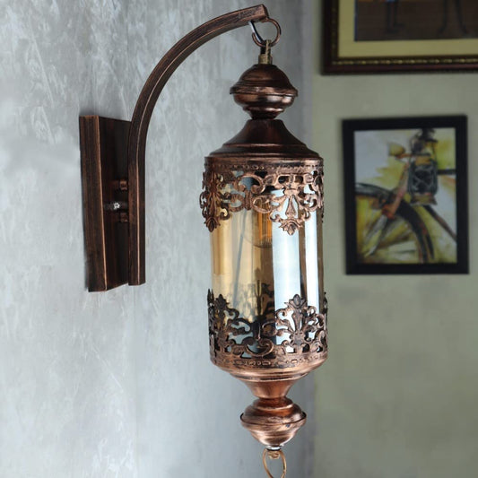 Antique Copper Rustic Lantern Wall Light Fixtures