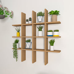 Designer Dual Panel MDF Planter Wall Shelf
