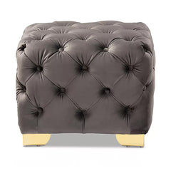 Square Velvet Ottoman/Poufee Stool