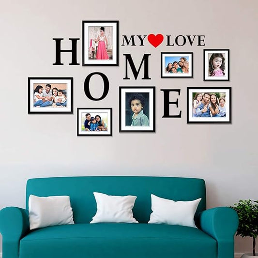 My Love Home Wooden hangings with Picture Photo Frame Collage Set of 7|????? ?????
