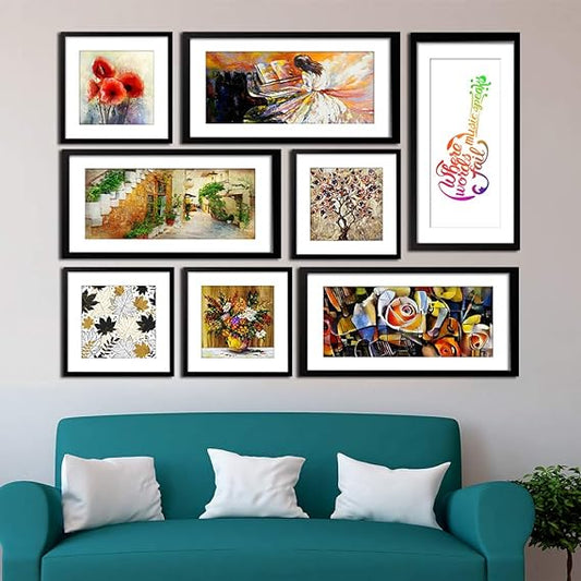 Beautiful Flower Collage Picture Frames Wall Hanging Set of 8
