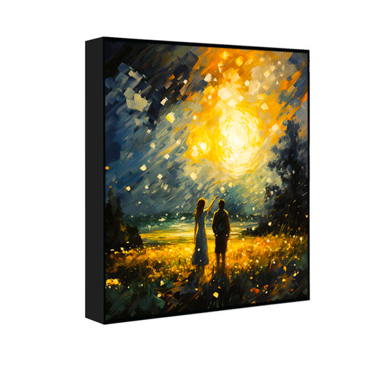 Beautiful Couple Embracing and Laughing Together Canvas Wall Paintings & Arts