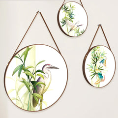 Tropical Birds Round Framed Wall Art Set of 3