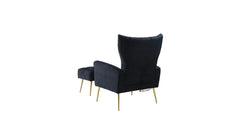 Black Danney Accent Chair With Ottoman