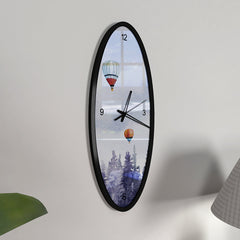 Infused Liliac Wooden Oval Wall Clock