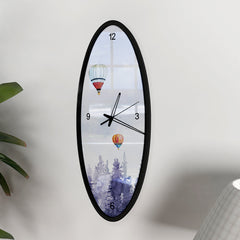 Infused Liliac Wooden Oval Wall Clock