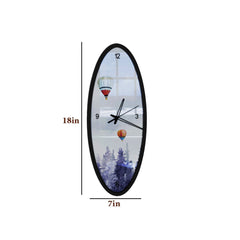 Infused Liliac Wooden Oval Wall Clock