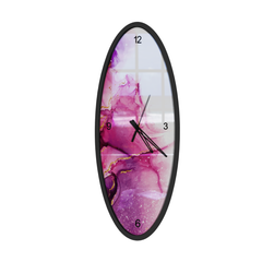 Dissolving Purple Wooden Oval Wall Clock