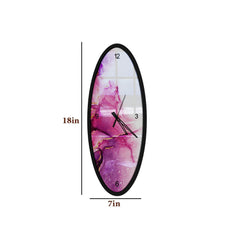 Dissolving Purple Wooden Oval Wall Clock