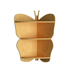 Butterfly Shape Wood Corner Wall Shelf / Book Shelf,Oak Finish